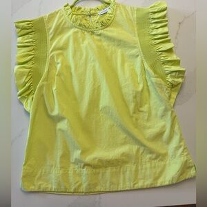 English Factory Lime Green Yellow Ruffle top XS